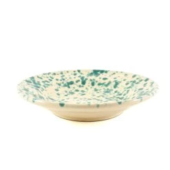 Sous Chef Boutique 23 Puglia Handmade Puglia Pouilles Artisanales Aquamarine Splatter Pasta Bowl 29cm