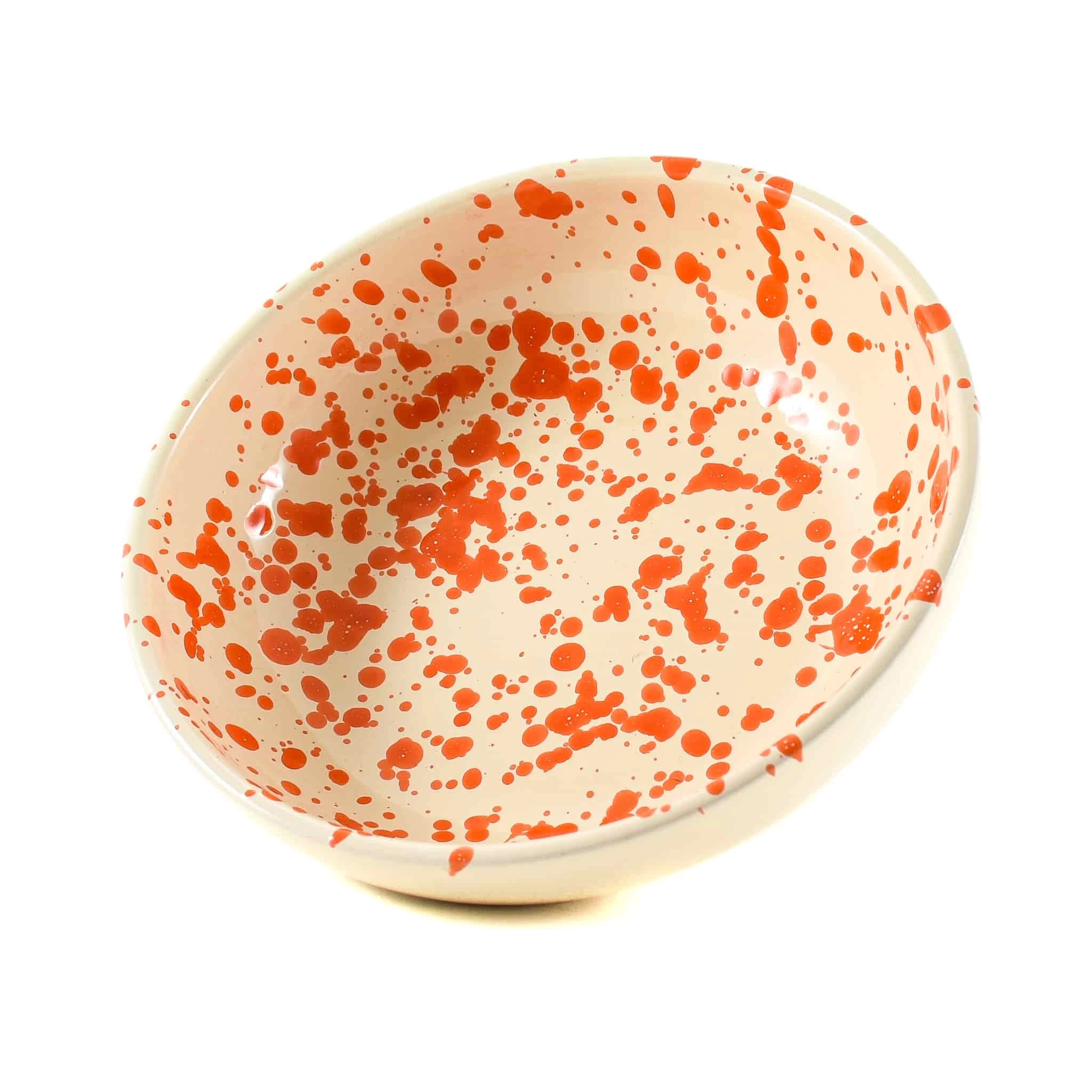 Puglia Handmade Pouilles Pouilles à La Main Pouilles Orange Splatter Bowl 19cm Vaisselle 4 Puglia Handmade Pouilles Pouilles à La Main Pouilles Orange Splatter Bowl 19cm Vaisselle – Image 2