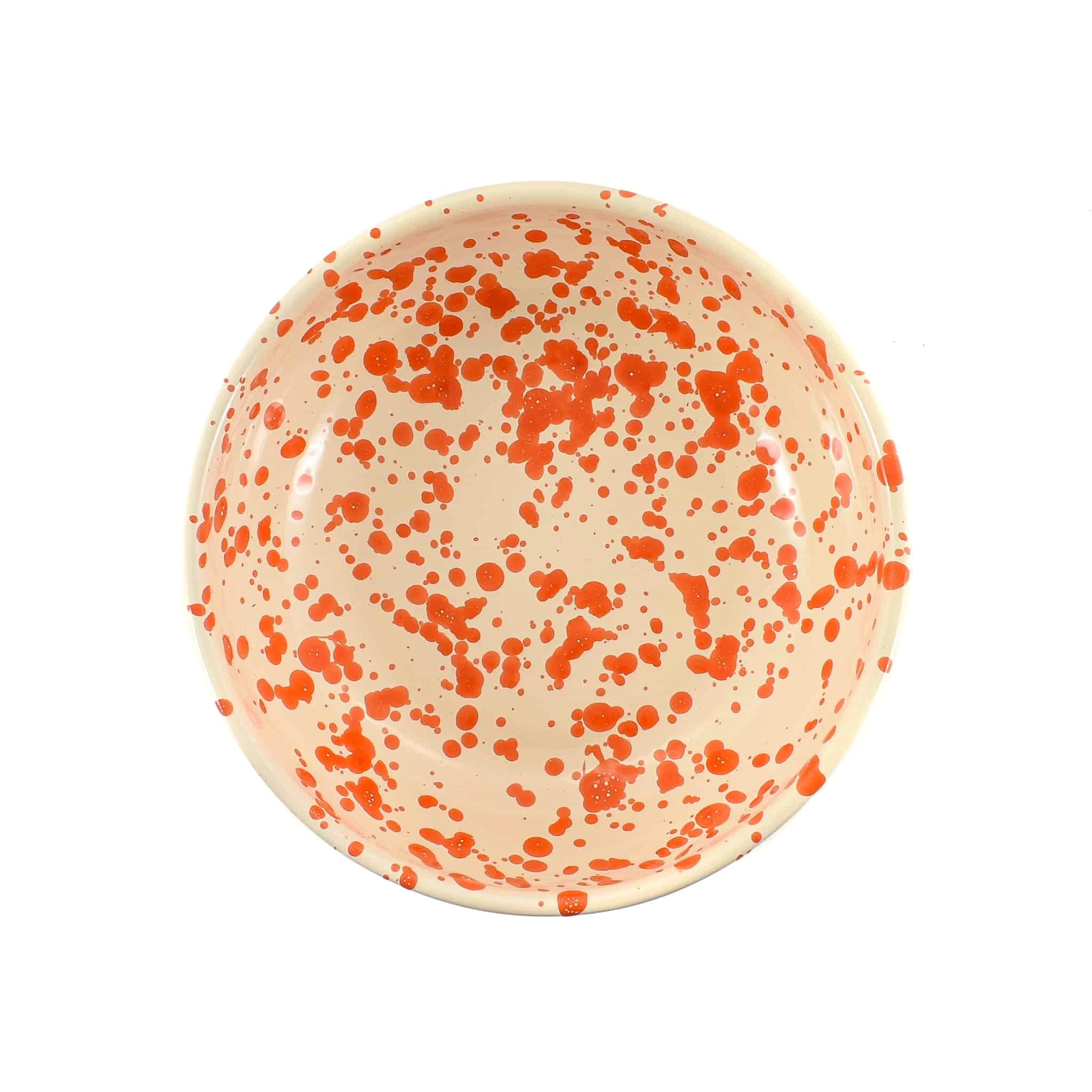 Puglia Handmade Pouilles Pouilles à La Main Pouilles Orange Splatter Bowl 19cm Vaisselle 5 Puglia Handmade Pouilles Pouilles à La Main Pouilles Orange Splatter Bowl 19cm Vaisselle – Image 3