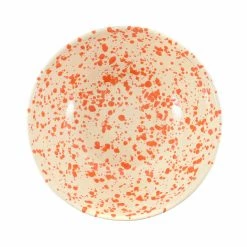 Puglia Handmade Pouilles Pouilles à La Main Pouilles Orange Splate Grande Salade Bol 28cm -Sous Chef Boutique NC0056 PugliaOrangeSplatterLargeSaladBowl28cm