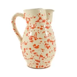 Puglia Handmade Puglia Articles De Table Faits à La Main Puglia Orange Splatter Pitcher