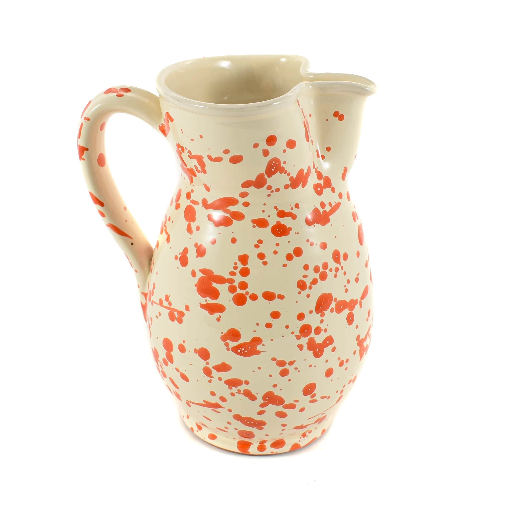 Puglia Handmade Puglia Articles De Table Faits à La Main Puglia Orange Splatter Pitcher 4 Puglia Handmade Puglia Articles De Table Faits à La Main Puglia Orange Splatter Pitcher – Image 2