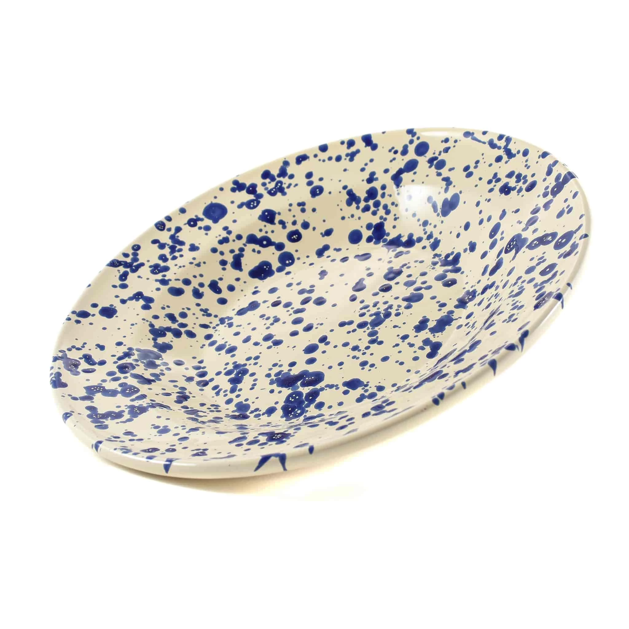 Puglia Handmade Puglia Articles De Table Faits à La Main Puglia Blue Splatter Pasta Bowl 29cm 4 Puglia Handmade Puglia Articles De Table Faits à La Main Puglia Blue Splatter Pasta Bowl 29cm – Image 2