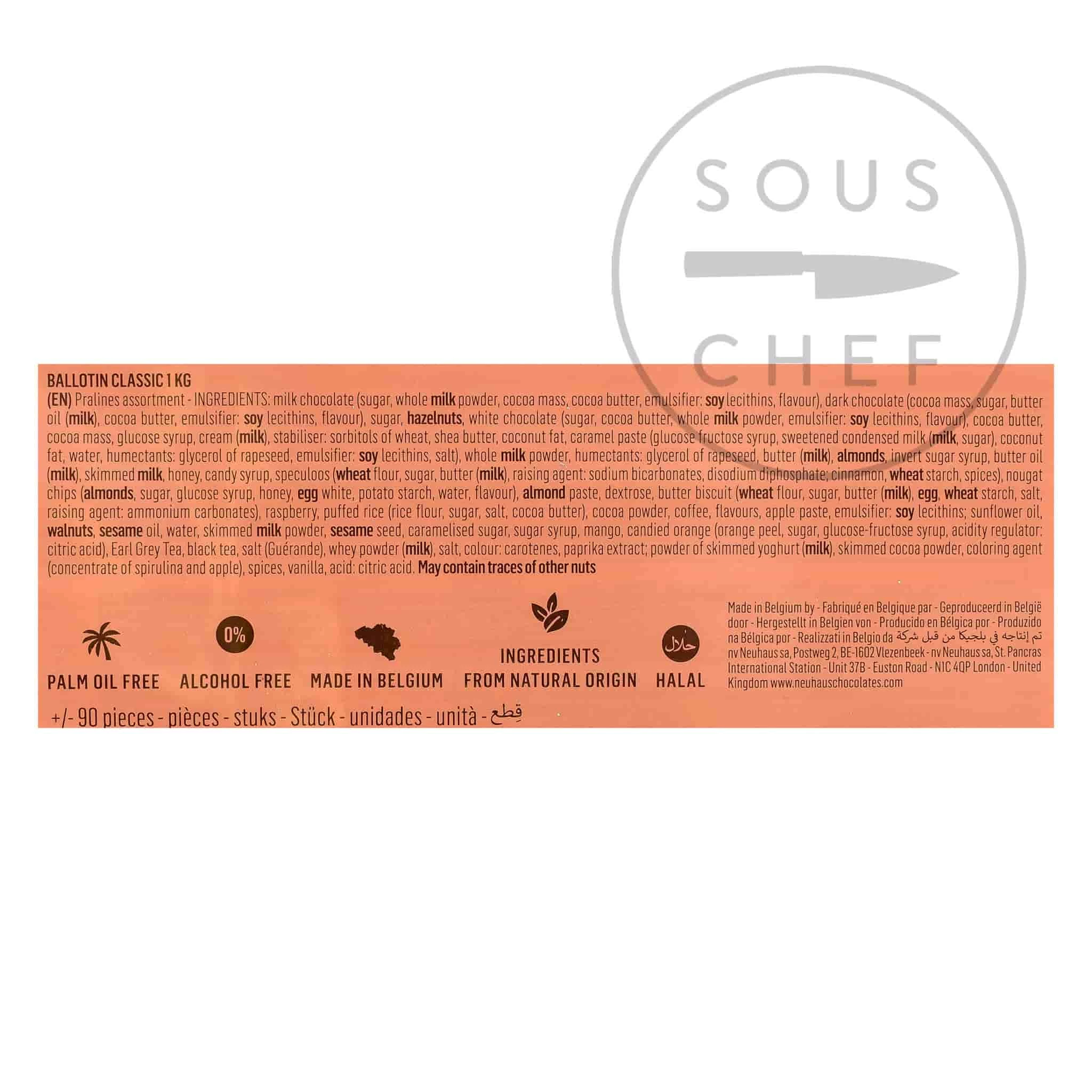 Ballotin Classique Au Chocolat Belge Neuhaus - Praliné Ganache & Giandoja 1Kg Chocolats Belges Neuhaus 6 Ballotin Classique Au Chocolat Belge Neuhaus - Praliné Ganache & Giandoja 1Kg Chocolats Belges Neuhaus – Image 4