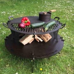 Netherton Foundry Spun Fer Split Chapa Avec La Table De Feu 24" BBQ