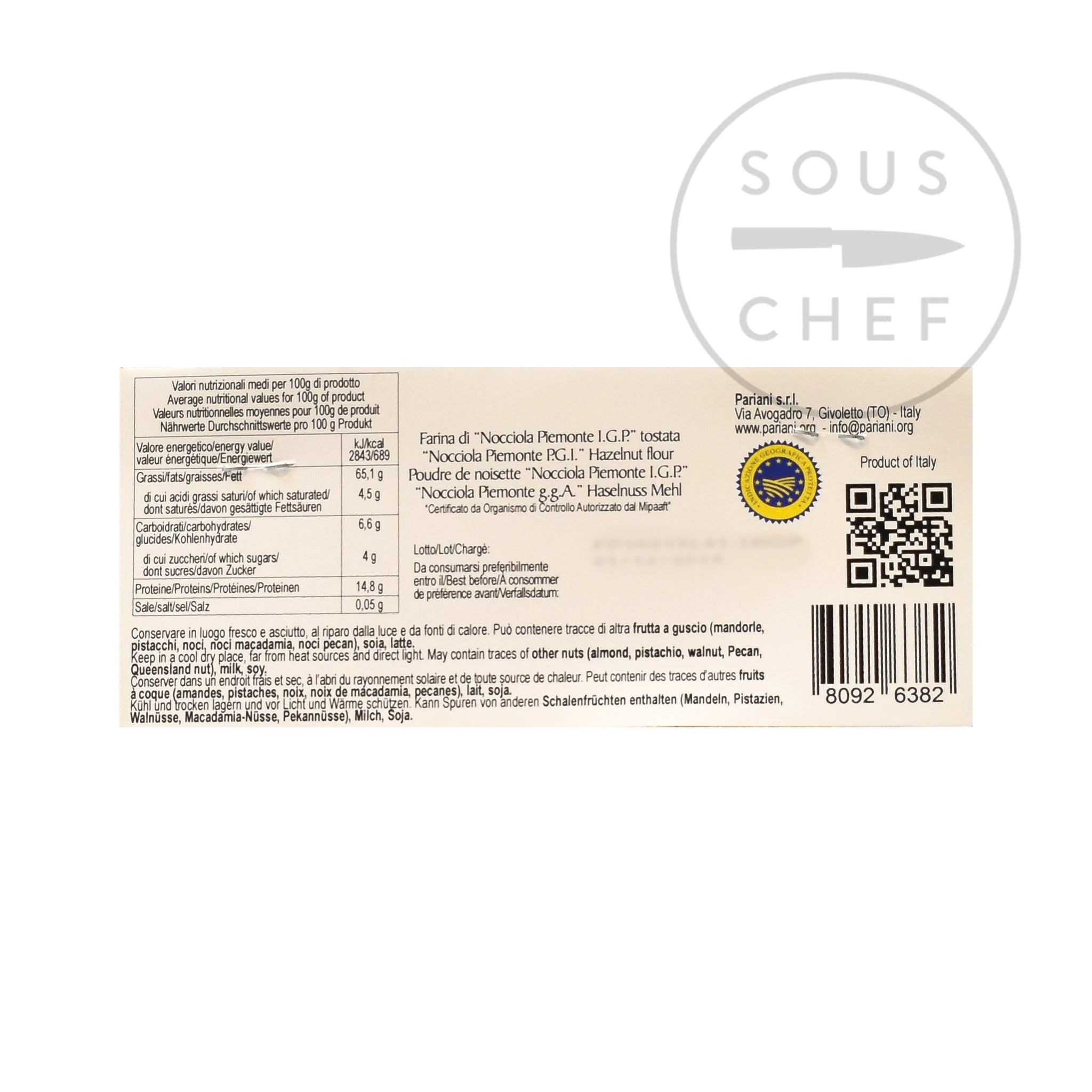 Pariani Ingredients Piemonte IGP Hazelnut Flour 150g 4 Pariani Ingredients Piemonte IGP Hazelnut Flour 150g – Image 2