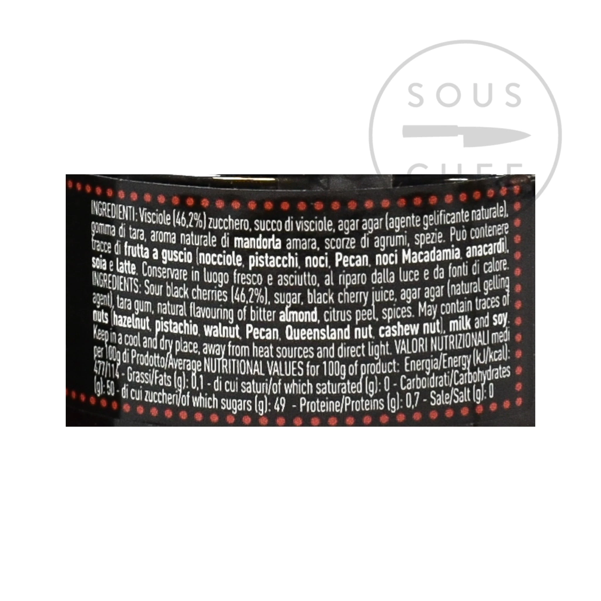 Ingredients Pariani Candied Black Cherry 245g 4 Ingredients Pariani Candied Black Cherry 245g – Image 2