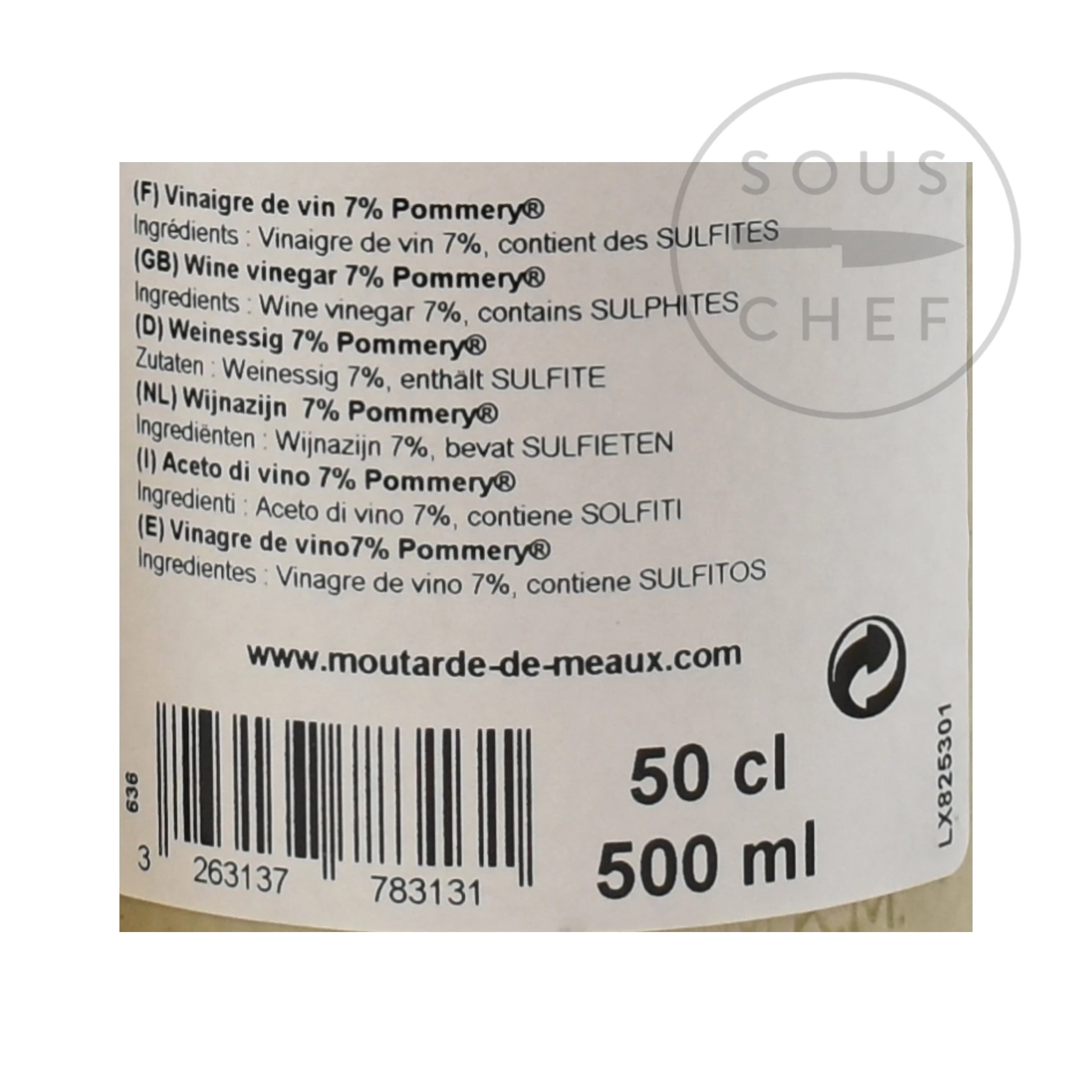 Pommery Vin Rouge Pommier Vinaigre 500ml Ingrédients 5 Pommery Vin Rouge Pommier Vinaigre 500ml Ingrédients – Image 3