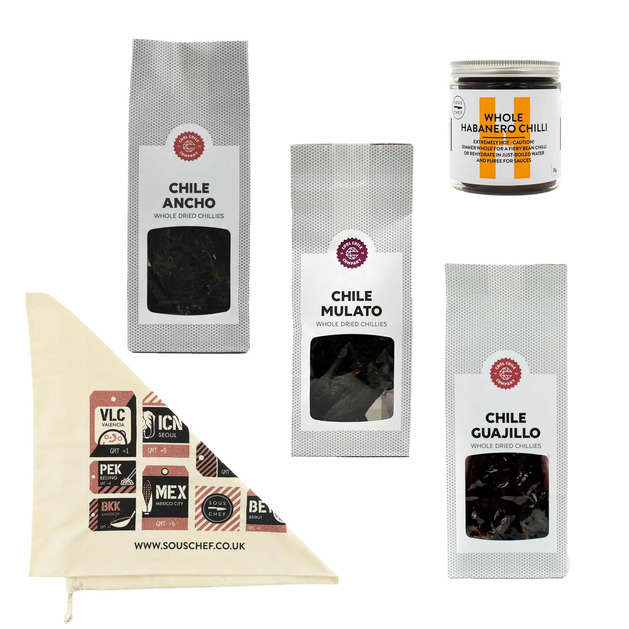 Sous Chef Kit Mexicain Chilli Sélection Chillies Séchés 3 Sous Chef Kit Mexicain Chilli Sélection Chillies Séchés