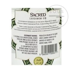 Sacred Spirits Spiritueux Sacrés Cocktail Making & Barware Sacré Cardamom Gin 70cl 9 Sacred Spirits Spiritueux Sacrés Cocktail Making & Barware Sacré Cardamom Gin 70cl -Sous Chef Boutique SD0004 Sacred Cardamom Gin nutrition