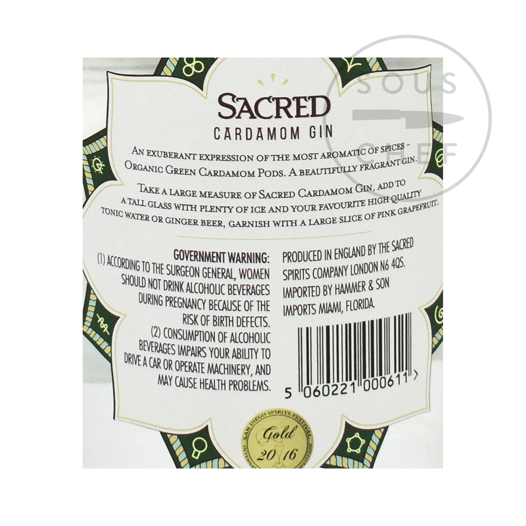 Sacred Spirits Spiritueux Sacrés Cocktail Making & Barware Sacré Cardamom Gin 70cl 6 Sacred Spirits Spiritueux Sacrés Cocktail Making & Barware Sacré Cardamom Gin 70cl – Image 4