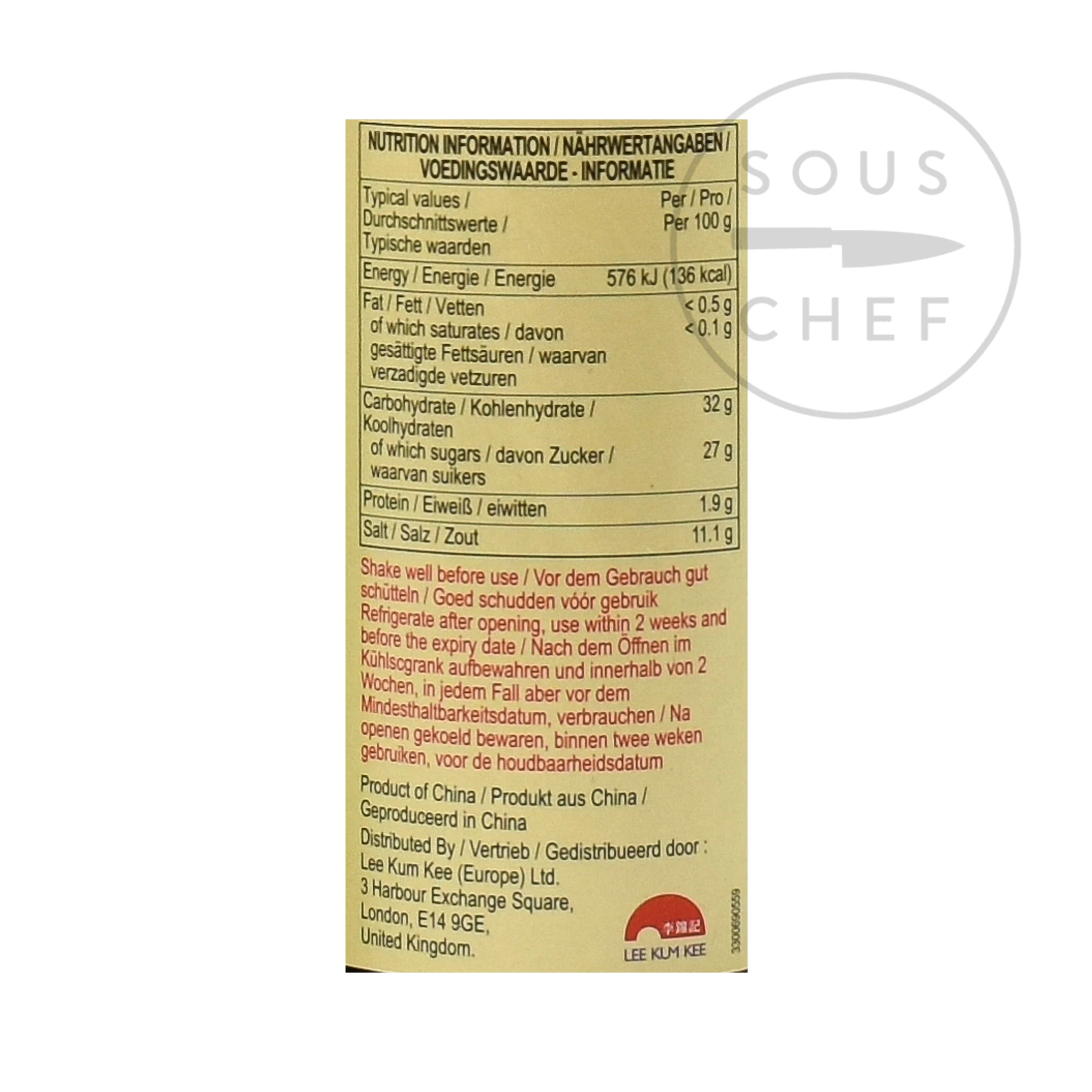 Lee Kum Kee Vegetarian Stir-Fry Sauce 510g Ingredients 3 Lee Kum Kee Vegetarian Stir-Fry Sauce 510g Ingredients – Image 2