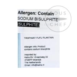 Ingredients Tropiway Plantain Fufu Flour 680g -Sous Chef Boutique SR0020 TropiwayPlantainFufuFlour680g nutrition