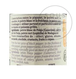 Terre Exotique Three Peppercorns 75g Ingredients -Sous Chef Boutique TE1017 TerreExotiqueThreePeppercorns75g nutrition