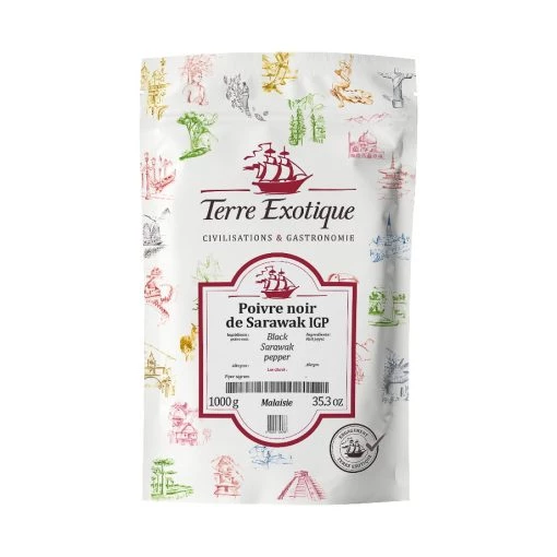 Ingredients Terre Exotique Black Sarawak Pepper IGP 1kg 7 Ingredients Terre Exotique Black Sarawak Pepper IGP 1kg -Sous Chef Boutique TE1166 TerreExotiqueBlackSarawakPepperIGP1kg