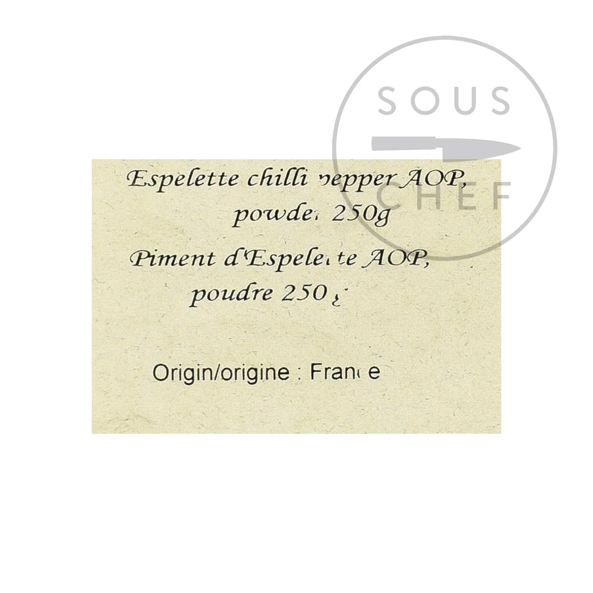 Terre Exotique Espelette Chili Pepper DOP 250g Ingrédients 5 Terre Exotique Espelette Chili Pepper DOP 250g Ingrédients – Image 3