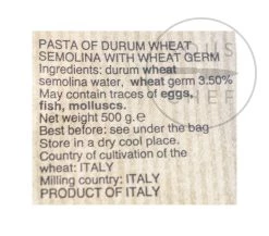 Morelli Strozzapreti 500g Ingredients -Sous Chef Boutique TT0009 MorelliStrozzapreti500gnutrition