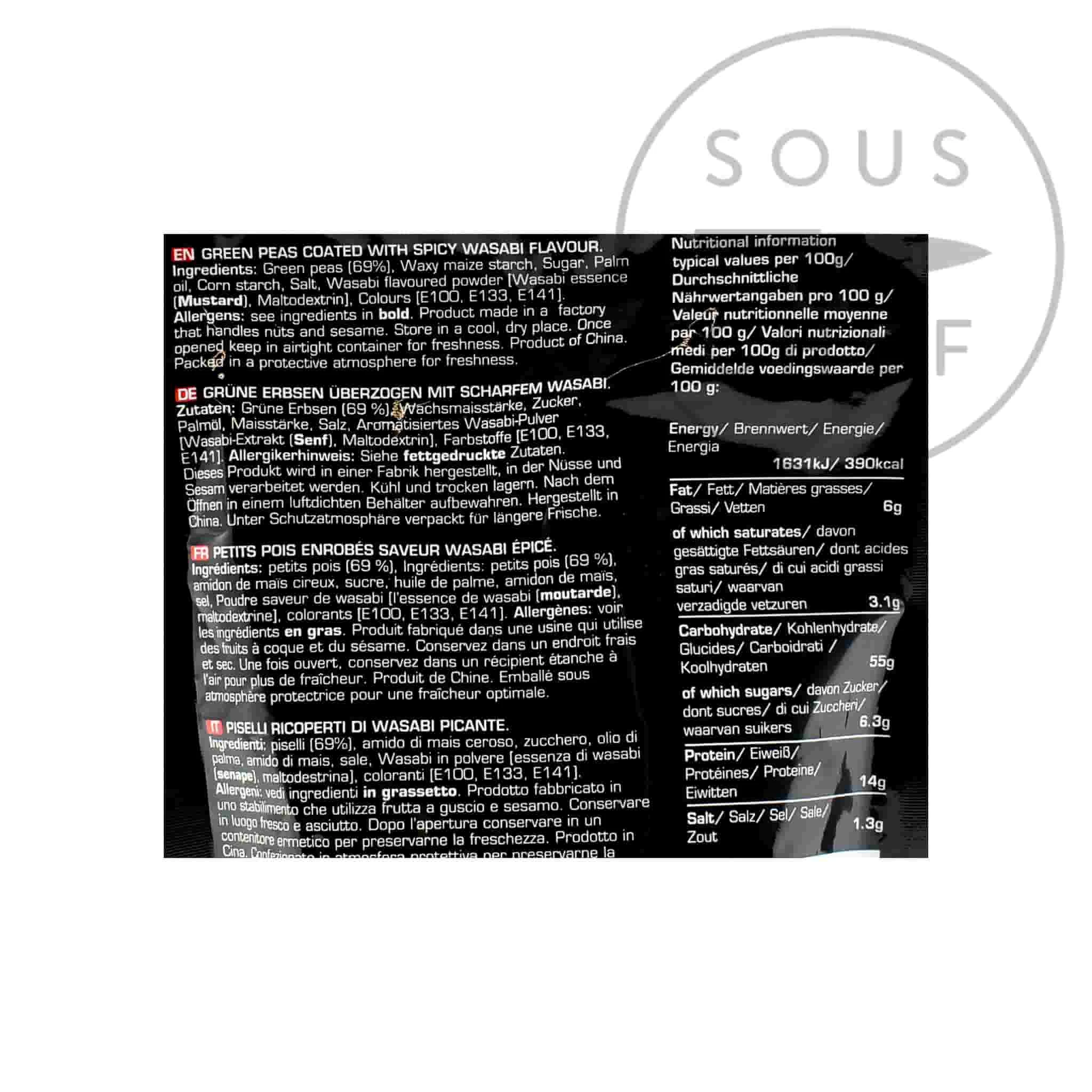 Ingrédients Yutaka Wasabi Pois 100g 4 Ingrédients Yutaka Wasabi Pois 100g – Image 2