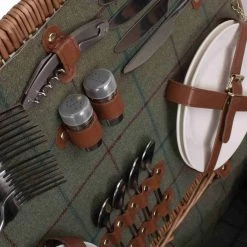 Willow Direct Hamper De Pique-nique Pour 4 Verts 12 Willow Direct Hamper De Pique-nique Pour 4 Verts -Sous Chef Boutique WD0001 TweedPicnicHamperfor4Green 5