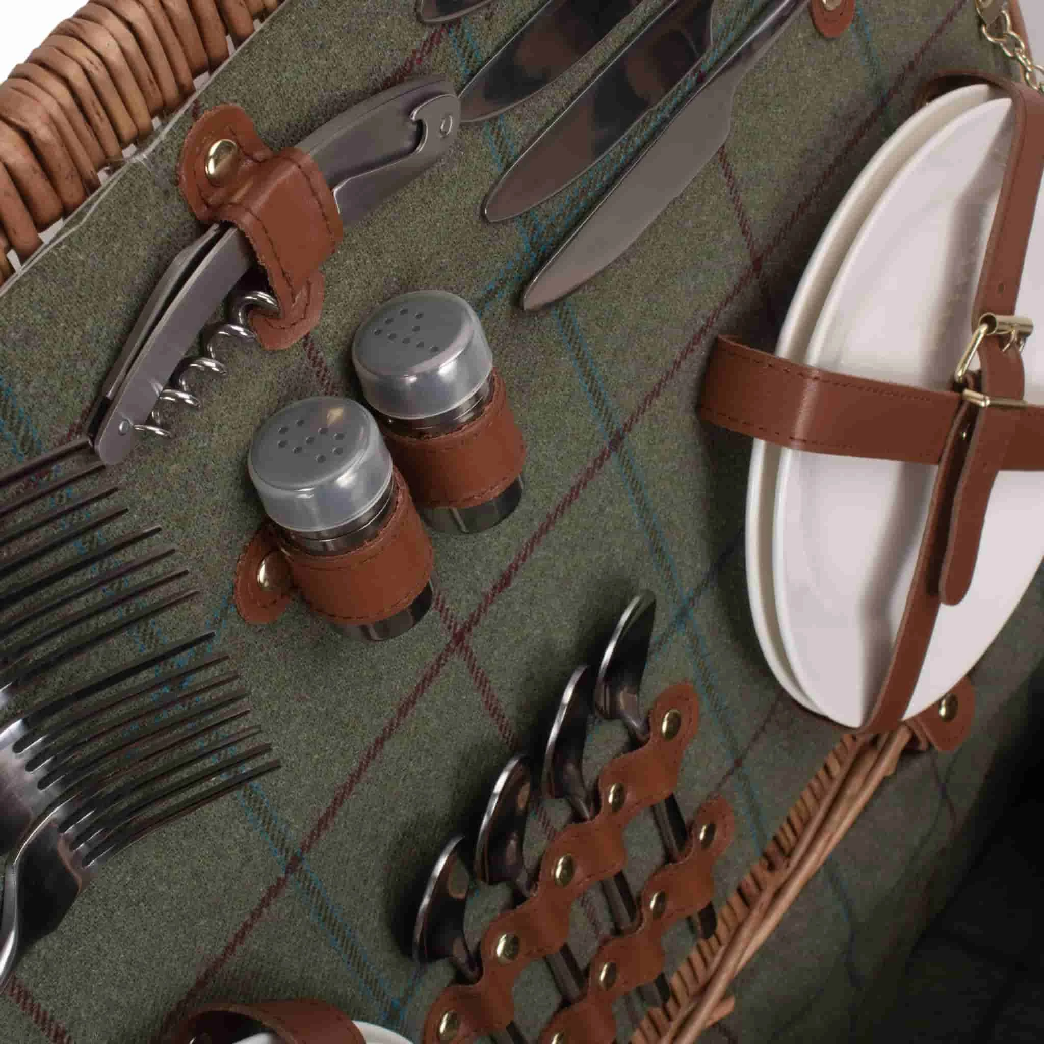 Willow Direct Hamper De Pique-nique Pour 4 Verts 7 Willow Direct Hamper De Pique-nique Pour 4 Verts – Image 5