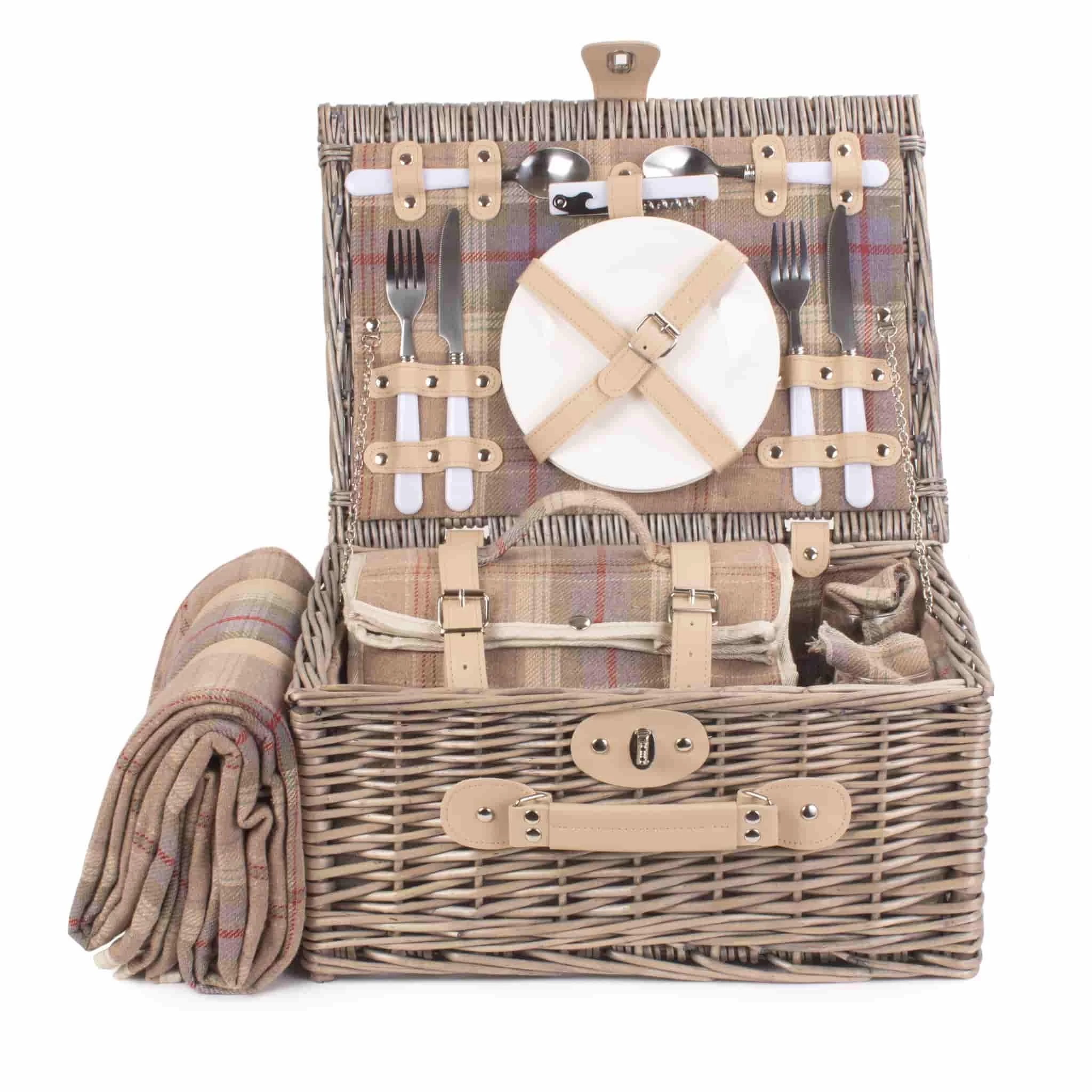 Willow Direct Hamper De Pique-nique En Tartan Direct Willow Pour 2 Lavandes 6 Willow Direct Hamper De Pique-nique En Tartan Direct Willow Pour 2 Lavandes – Image 4