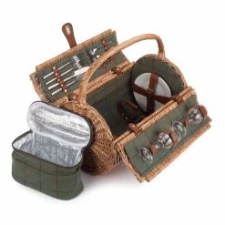 Willow Direct Hamper De Pique-nique Pour 2 Vert En Tweed Direct De Willow 9 Willow Direct Hamper De Pique-nique Pour 2 Vert En Tweed Direct De Willow -Sous Chef Boutique WD0007 TweedOvalPicnicHamperfor2Green 4