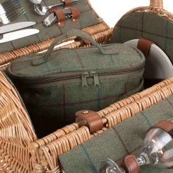 Willow Direct Hamper De Pique-nique Pour 2 Vert En Tweed Direct De Willow 10 Willow Direct Hamper De Pique-nique Pour 2 Vert En Tweed Direct De Willow -Sous Chef Boutique WD0007 TweedOvalPicnicHamperfor2Green 5