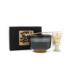 Kiji Stoneware & Ceramics Kiji Stoneware & Ceramics Black Glaze Matcha Bowl Set Tableware