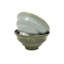 Kiji Stoneware & Ceramics Kiji Stoneware & Céramique Ustensiles De Table Blue-Grey Glaze Noodle Bowl 20cm Dia X 10cm -Sous Chef Boutique blue and green thrown noodle bowl