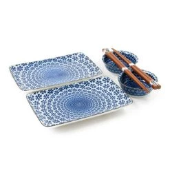 Kiji Stoneware & Ceramics Kiji Stoneware & Ceramics Blue Star Serving Set Tableware