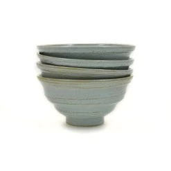 Kiji Stoneware & Ceramics Kiji Stoneware & Céramique Ustensiles De Table Blue-Grey Glaze Noodle Bowl 20cm Dia X 10cm -Sous Chef Boutique blue thrown noodle bowl x4