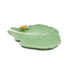 Bordallo Pinheiro Feuille De Chou Avec Escargot -Sous Chef Boutique cabbage leaf snail