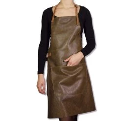 Dutchdeluxes Tablier BBQ En Cuir En Brun Vintage -Sous Chef Boutique dutch deluxes leather bbq apron vintage brown model