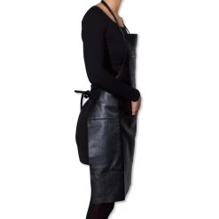 Dutchdeluxes Leather Zipper Tablier En Noir Classique 12 Dutchdeluxes Leather Zipper Tablier En Noir Classique -Sous Chef Boutique dutch deluxes leather zipper apron classic black model side