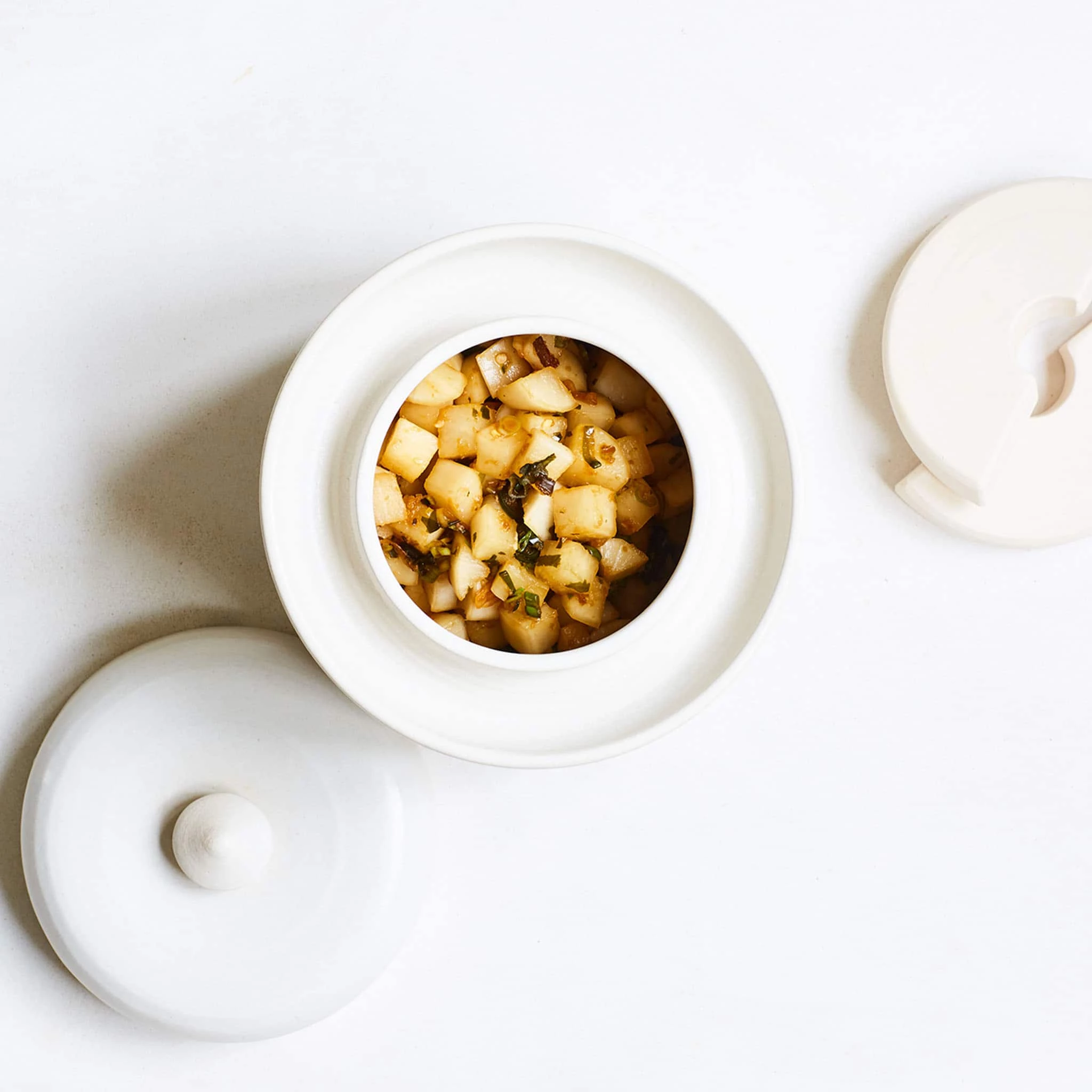 Sauerkraut Pots Faits à La Main En Pierre Fermentage De La Roche En Blanc 2 Litre 6 Sauerkraut Pots Faits à La Main En Pierre Fermentage De La Roche En Blanc 2 Litre – Image 4