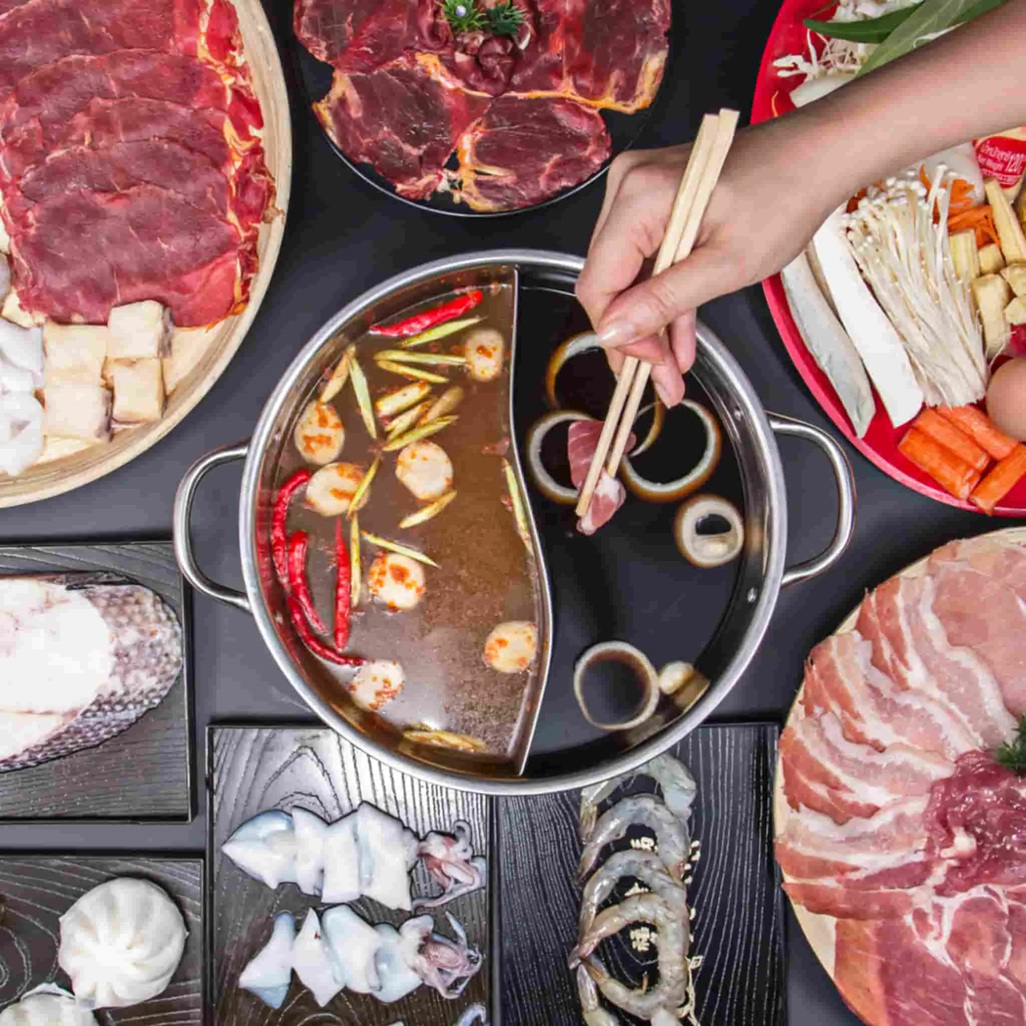 HSK Table Top Pot Chaud Chinois 4.5 Litres, Servir 6-8 4 HSK Table Top Pot Chaud Chinois 4.5 Litres, Servir 6-8 – Image 2