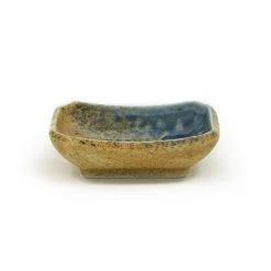 Kiji Stoneware & Ceramics Kiji Stoneware & Céramique Chouseki Blue Gold Sauce Plat 9cm X 6,5cm X 2,5cm Haut