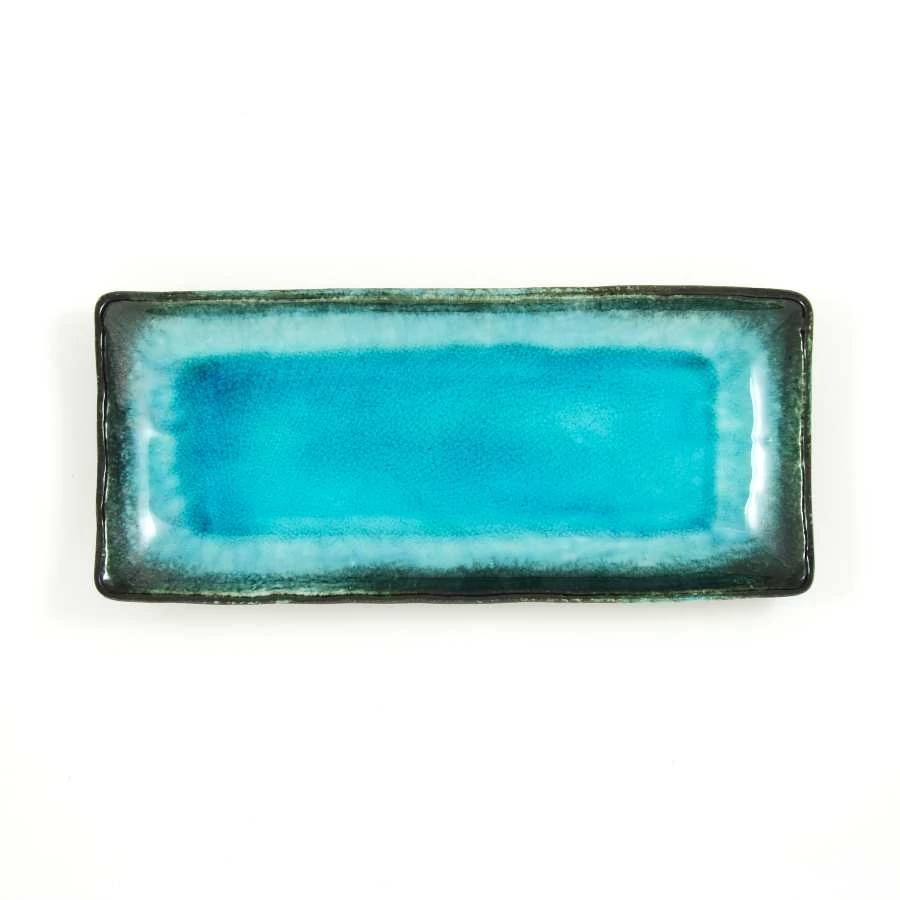 Kiji Stoneware & Ceramics Kiji Stoneware & Céramique Japonaise Vaisselle Oblong Turquoise Platter 6 Kiji Stoneware & Ceramics Kiji Stoneware & Céramique Japonaise Vaisselle Oblong Turquoise Platter – Image 4