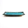 Kiji Stoneware & Ceramics Kiji Stoneware & Céramique Japonaise Vaisselle Oblong Turquoise Platter -Sous Chef Boutique rectangular serving plate turquoise side