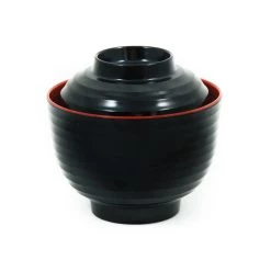 R&B R&B Mélamine Rouge & Black Miso Soupe Bowl Vaisselle