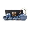 Kiji Stoneware & Ceramics Kiji Stoneware & Ceramics Tableware Rich Blue Japanese Tea Set Pour Quatre -Sous Chef Boutique rich blue japanese tea set for four 2