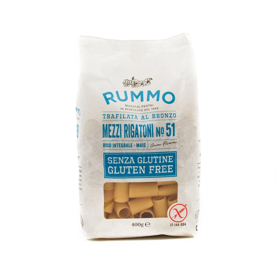 Ingredients Rummo Gluten Free Mezzi Rigatoni 400g 3 Ingredients Rummo Gluten Free Mezzi Rigatoni 400g
