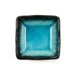 Kiji Stoneware & Ceramics Kiji Stoneware & Ceramics Square Turquoise Dipping Bowl 7cm Vaisselle