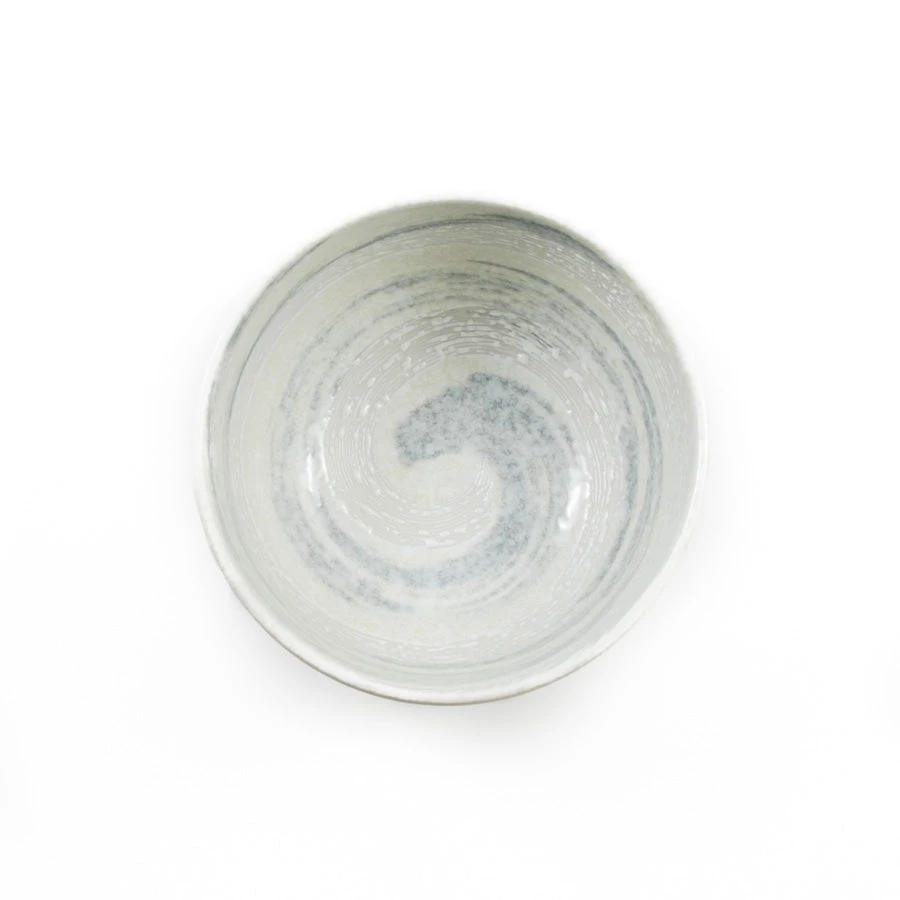 Kiji Stoneware & Ceramics Kiji Stoneware & Céramique Blanc & Gris Swoosh Noodle Bowl Vaisselle 4 Kiji Stoneware & Ceramics Kiji Stoneware & Céramique Blanc & Gris Swoosh Noodle Bowl Vaisselle – Image 2