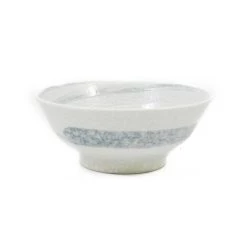 Kiji Stoneware & Ceramics Kiji Stoneware & Céramique Blanc & Gris Swoosh Ramen Bowl Vaisselle